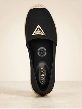 Guess Black and Gold Espadrille flats.